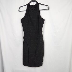Kardashian‎ Kollection Womens Sheath Dress Black Sleeveless Zip Back Size XS
